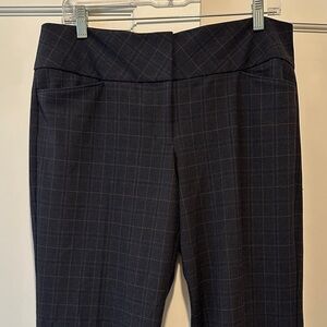 Women's Express Editor Navy Plaid Dress Pants